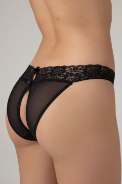 Christine - String à entrejambe ouverte - Noir