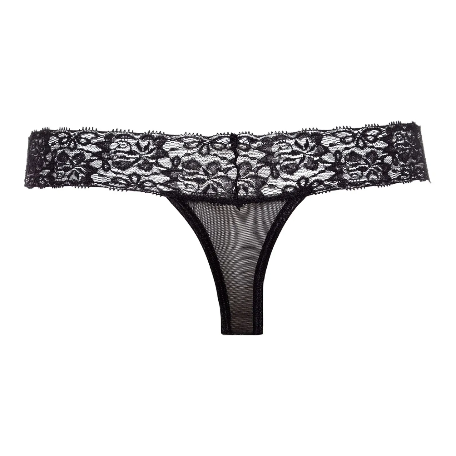Christine - String perle avec entrejambe ouverte Pia - Noir