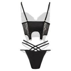 Christine Wetlook Bustierset Monroe - Noir