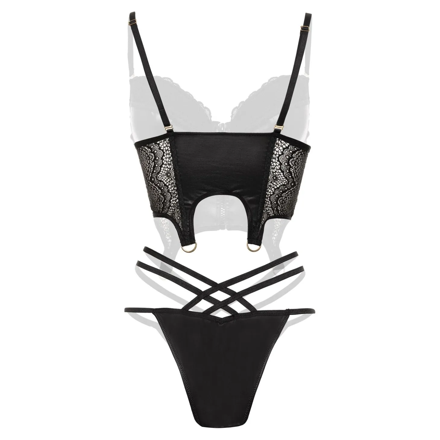 Christine Wetlook Bustierset Monroe - Noir