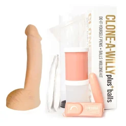 Clone-A-Willy – Kit Godemichet Vibrant avec Testicules – Beige