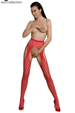 Collants à jarretelles rouges