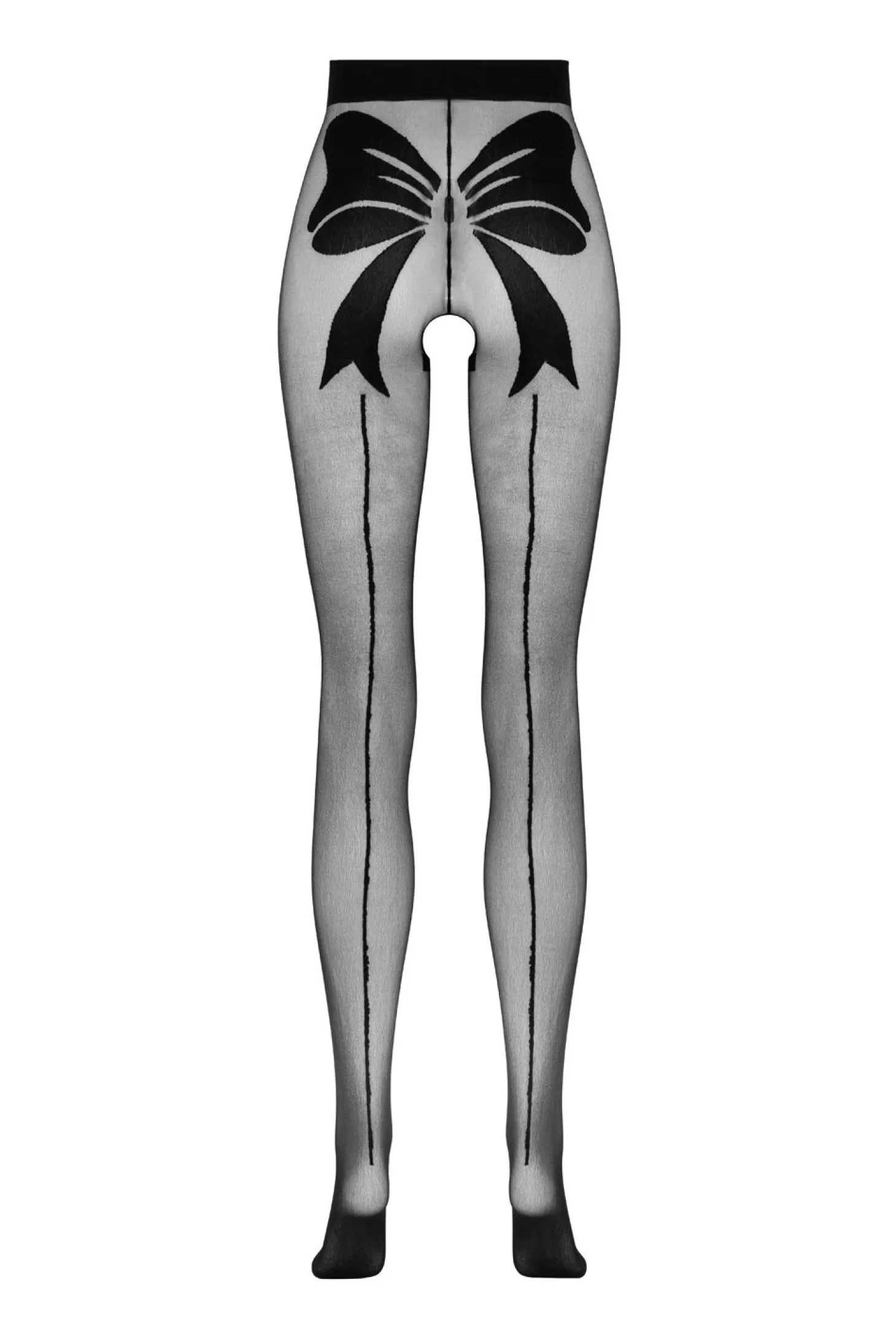 Collants ouverts à l’entrejambe avec une conception à nœud