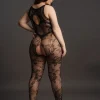 Combinaison en dentelle noire Formes généreuses