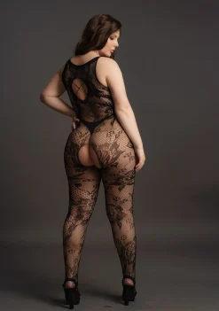 Combinaison en dentelle noire Formes généreuses