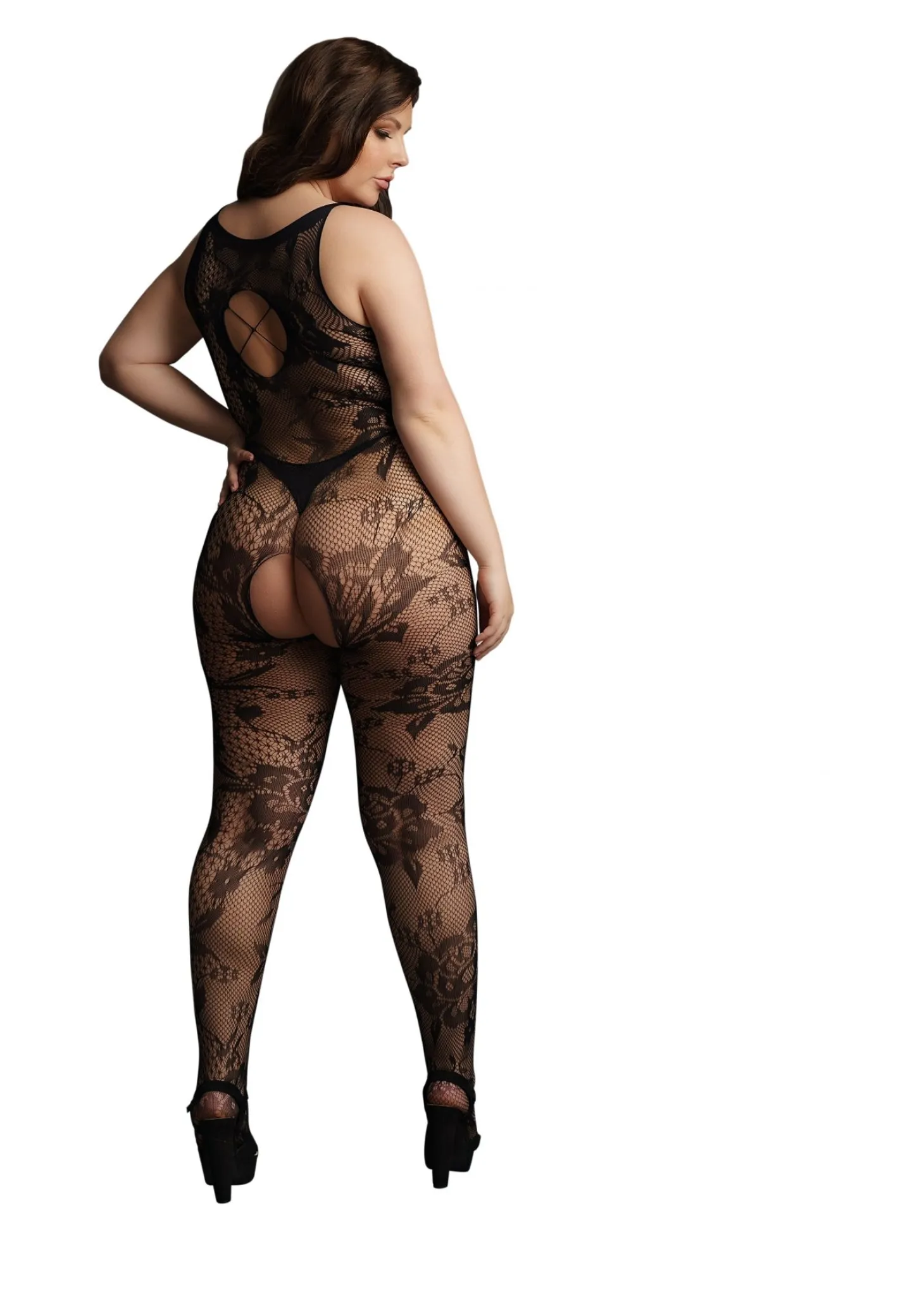 Combinaison en dentelle noire Formes généreuses