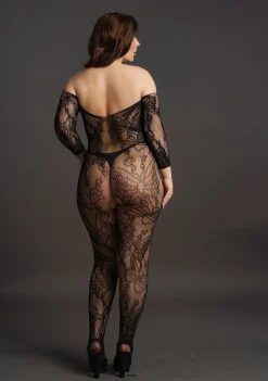 Combinaison à manches longues noire Formes généreuses