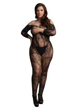 Combinaison à manches longues noire Formes généreuses
