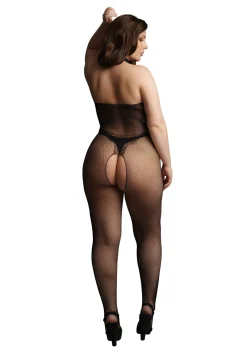 Combinaison résille + dentelle noire Formes généreuses