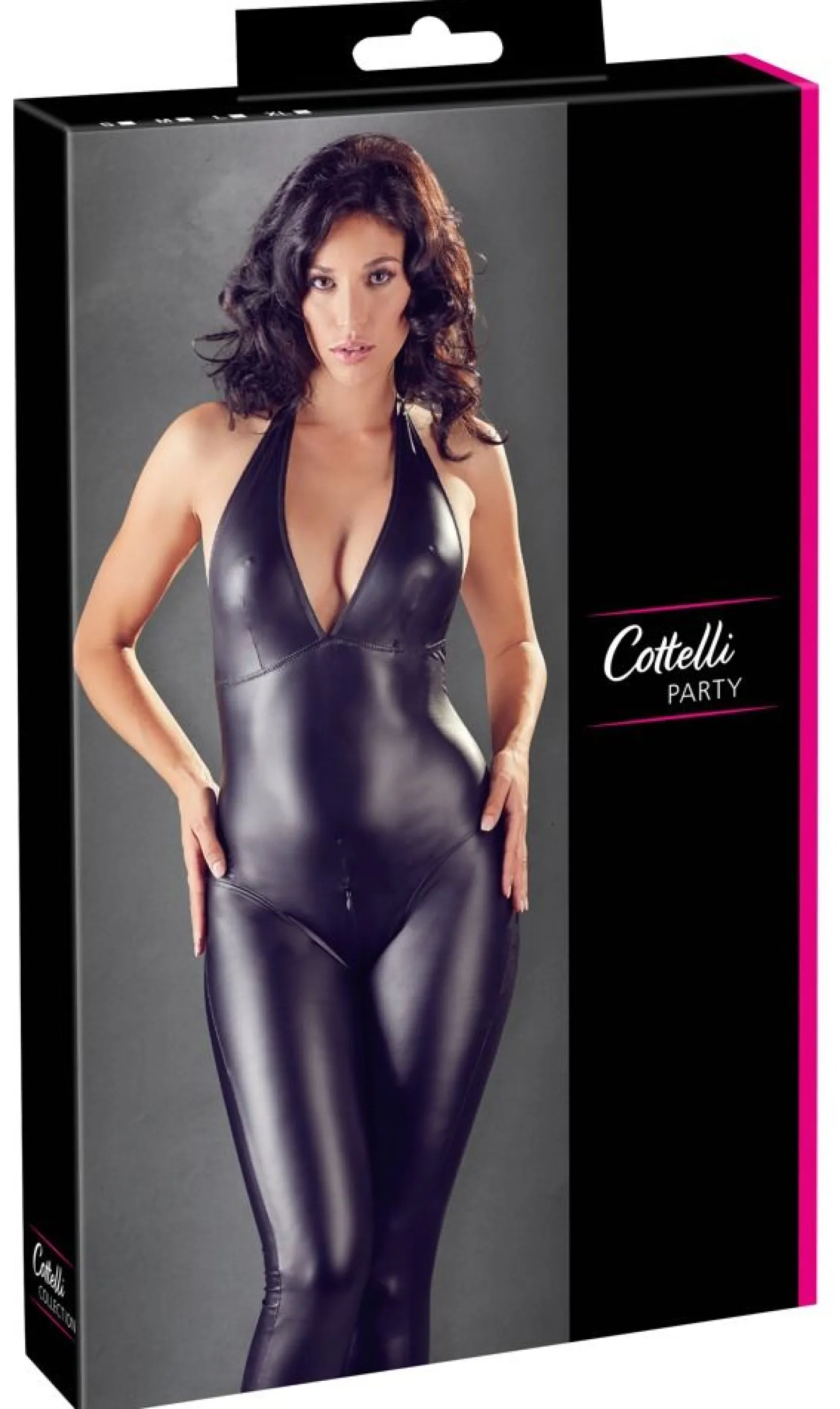 Combinaison sexy effet mouillé avec entrejambe ouvert