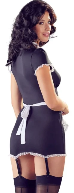 Costume de soubrette sexy avec porte-jarretelles