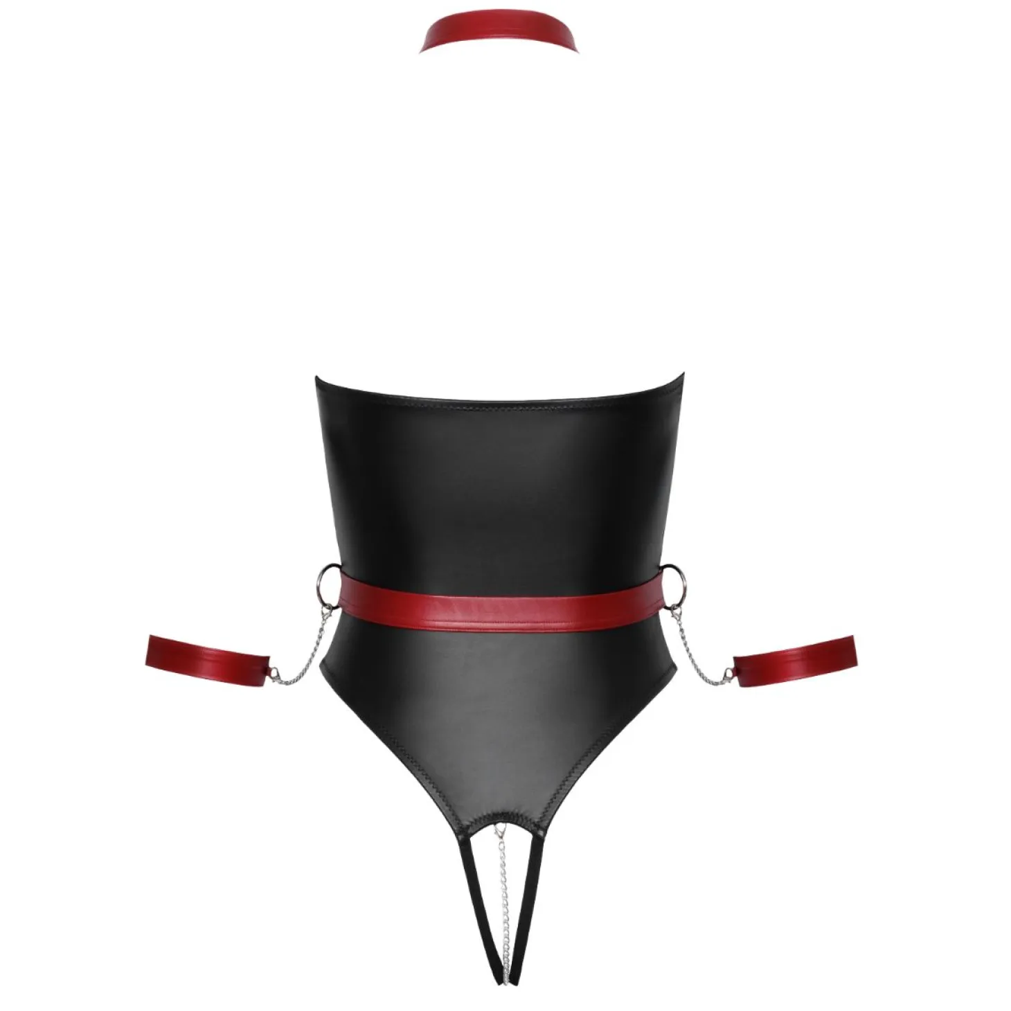 Cottelli Bondage - Body avec Détails de Bondage - Noir/Rouge