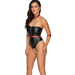 Cottelli Bondage - Body avec Détails de Bondage - Noir/Rouge