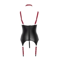 Cottelli Bondage – Ensemble Ouvert avec Guêpière et String – Noir