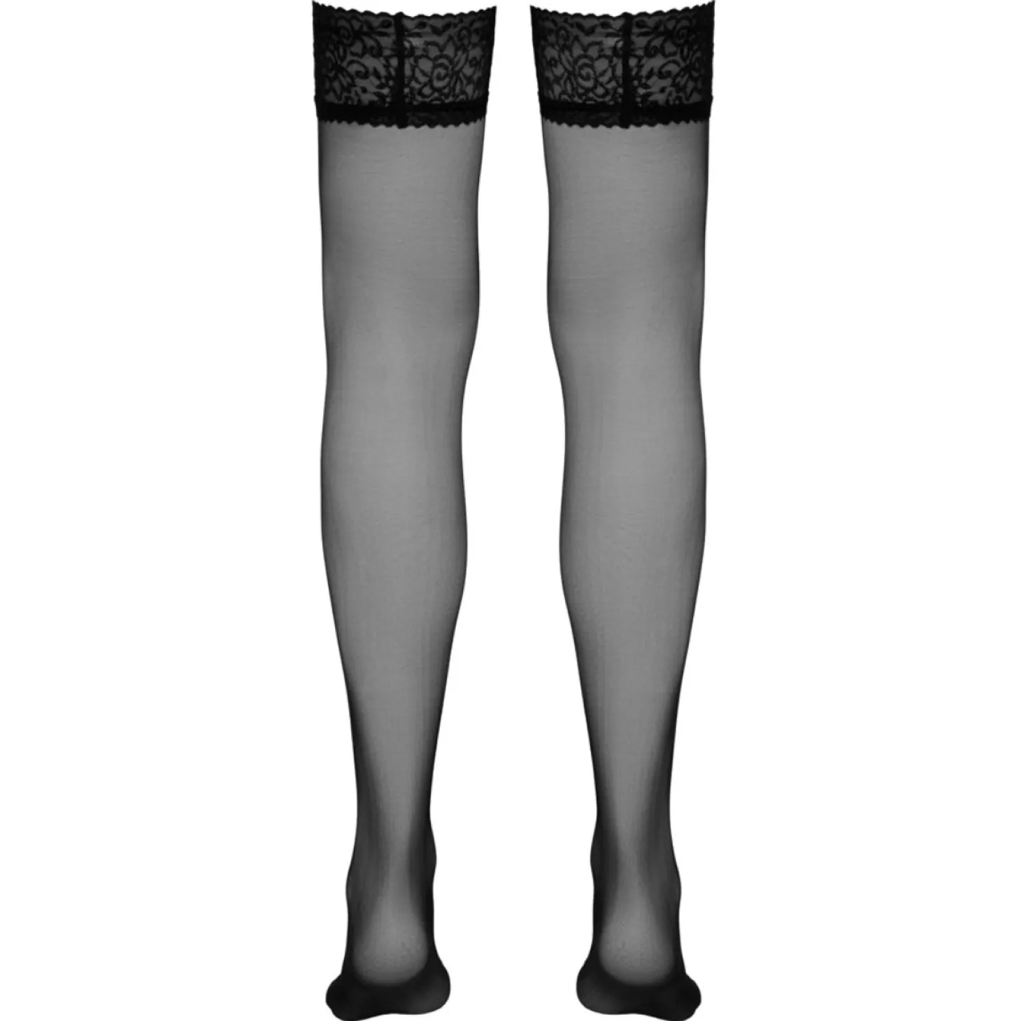 Cottelli Collection - Bas Autofixants avec Dentelle - Noir