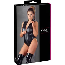 Cottelli Collection - Body wetlook avec longue fermeture éclair