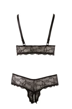 Cottelli Collection - Bra and crotchless G-string