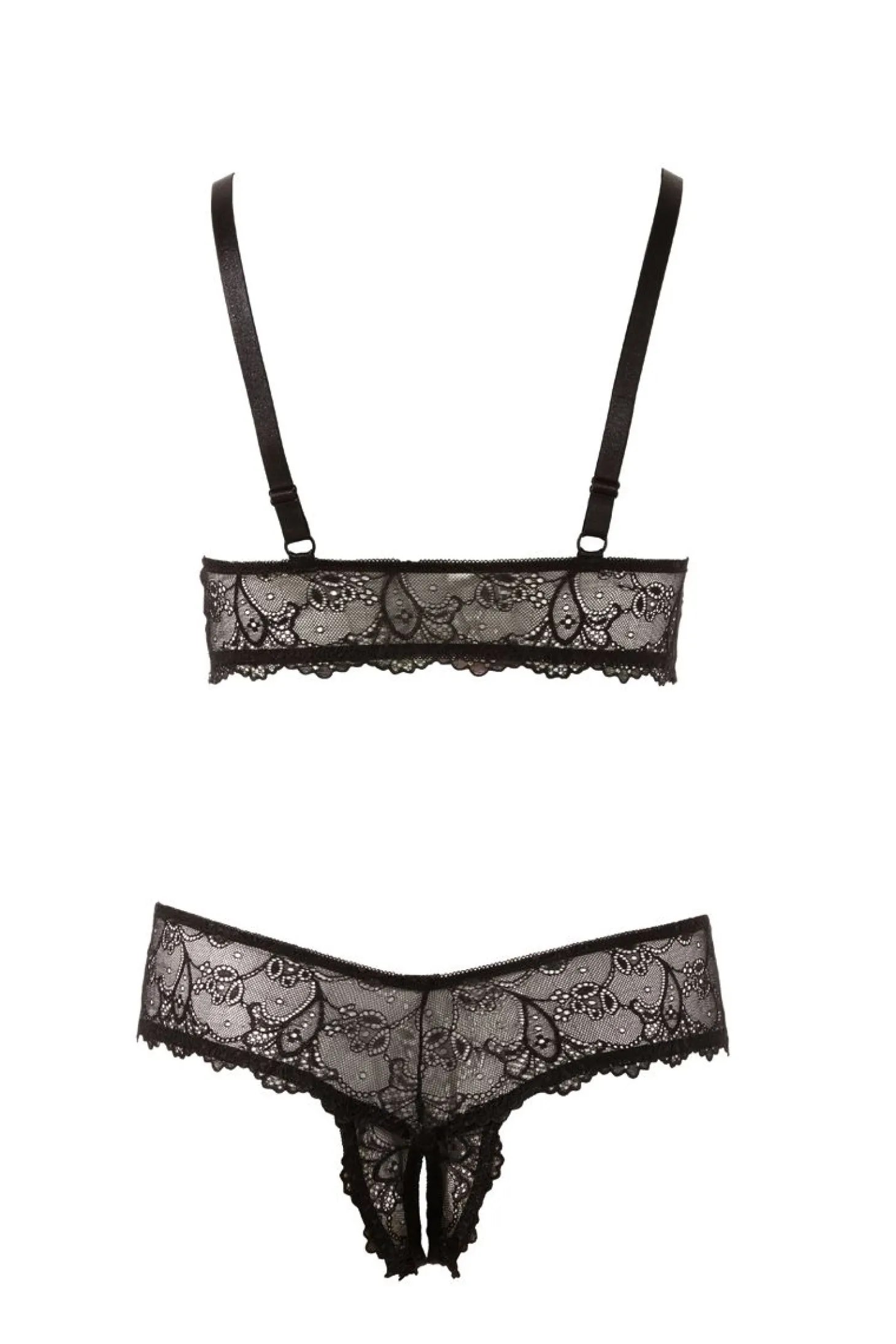 Cottelli Collection - Bra and crotchless G-string