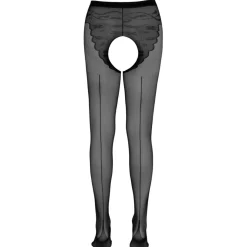 Cottelli Collection - Collant Porte-Jarretelles Ouvert - Noir