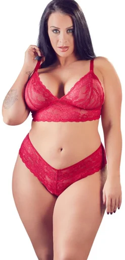 Cottelli Collection - Ensemble soutien-gorge en dentelle avec entrejambe ouvert