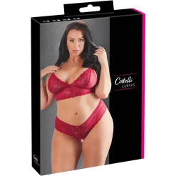 Cottelli Collection - Ensemble soutien-gorge en dentelle avec entrejambe ouvert