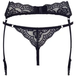 Cottelli Collection - Ensemble Porte-Jarretelles et String - Noir