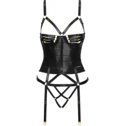 Cottelli Collection - Ensemble Corset Porte-Jarretelles - Noir