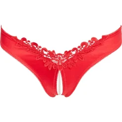 Cottelli Collection - Open Kruis String Met Parels - Rood