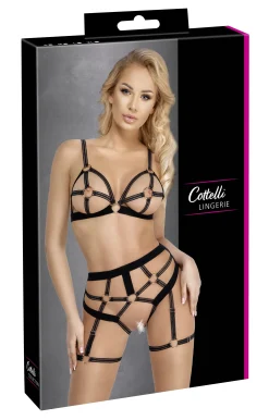 Cottelli LINGERIE – Ensemble Ouvert Soutien-gorge & String – Noir