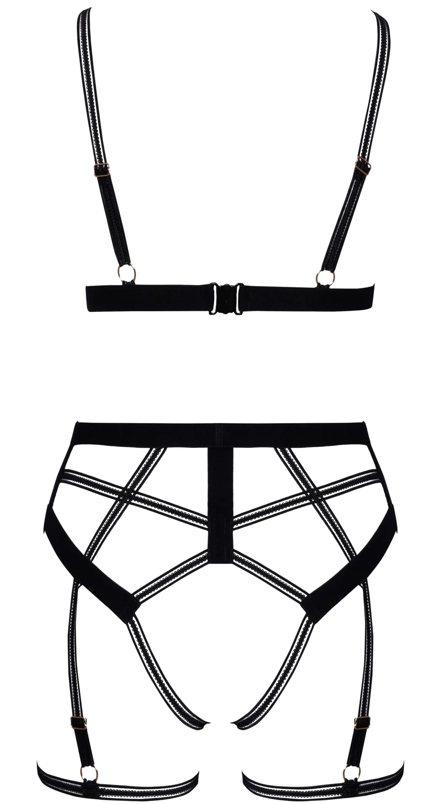Cottelli LINGERIE – Ensemble Ouvert Soutien-gorge & String – Noir