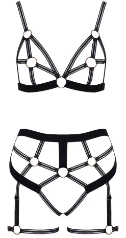 Cottelli LINGERIE – Ensemble Ouvert Soutien-gorge & String – Noir