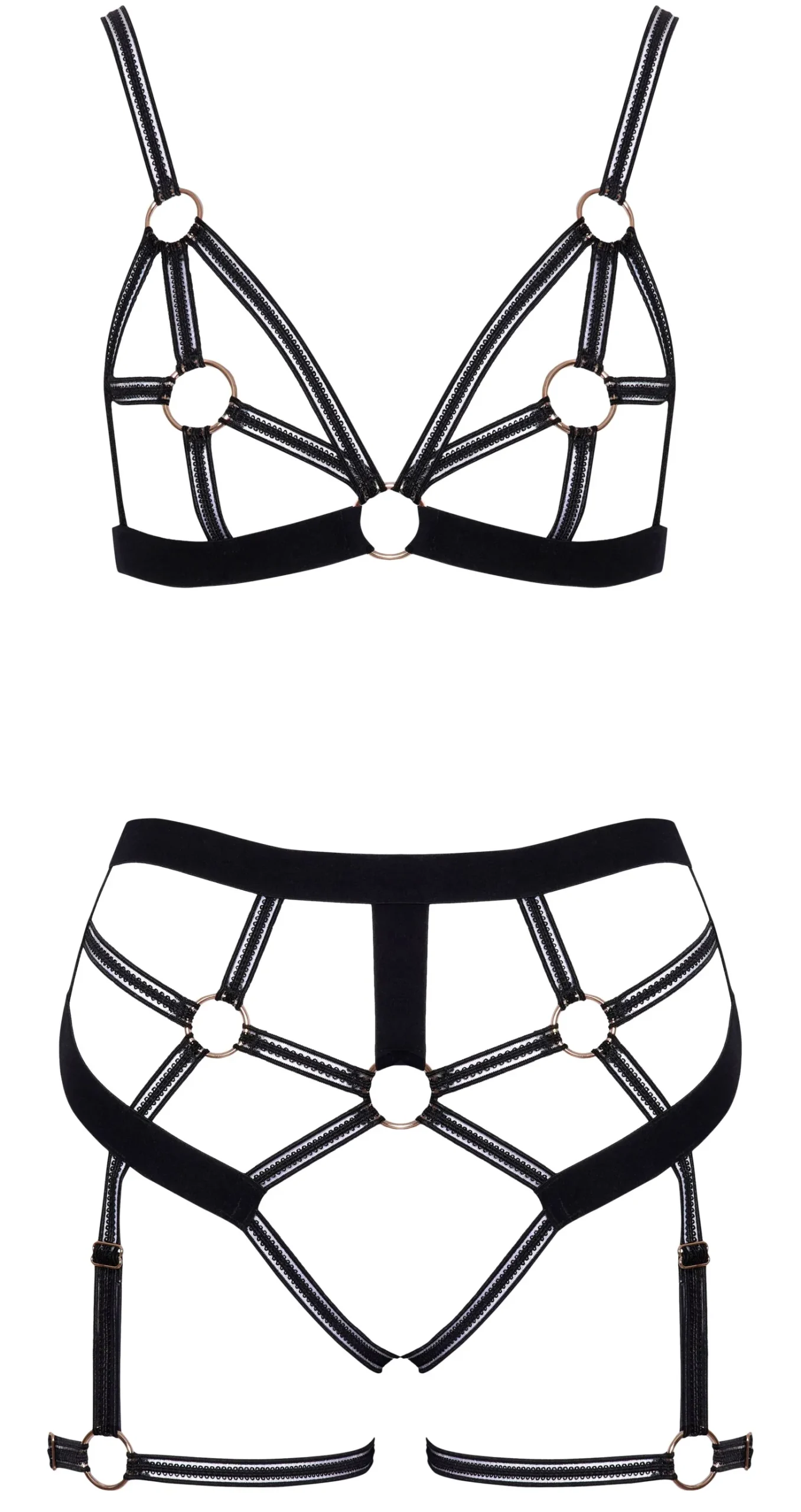 Cottelli LINGERIE – Ensemble Ouvert Soutien-gorge & String – Noir
