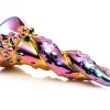 Creature Cocks - Dildo en Verre Envoûtant Arc-en-ciel - Jaune & Rose