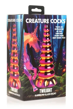 Creature Cocks - Dildo en Verre Arc-en-ciel Crépusculaire