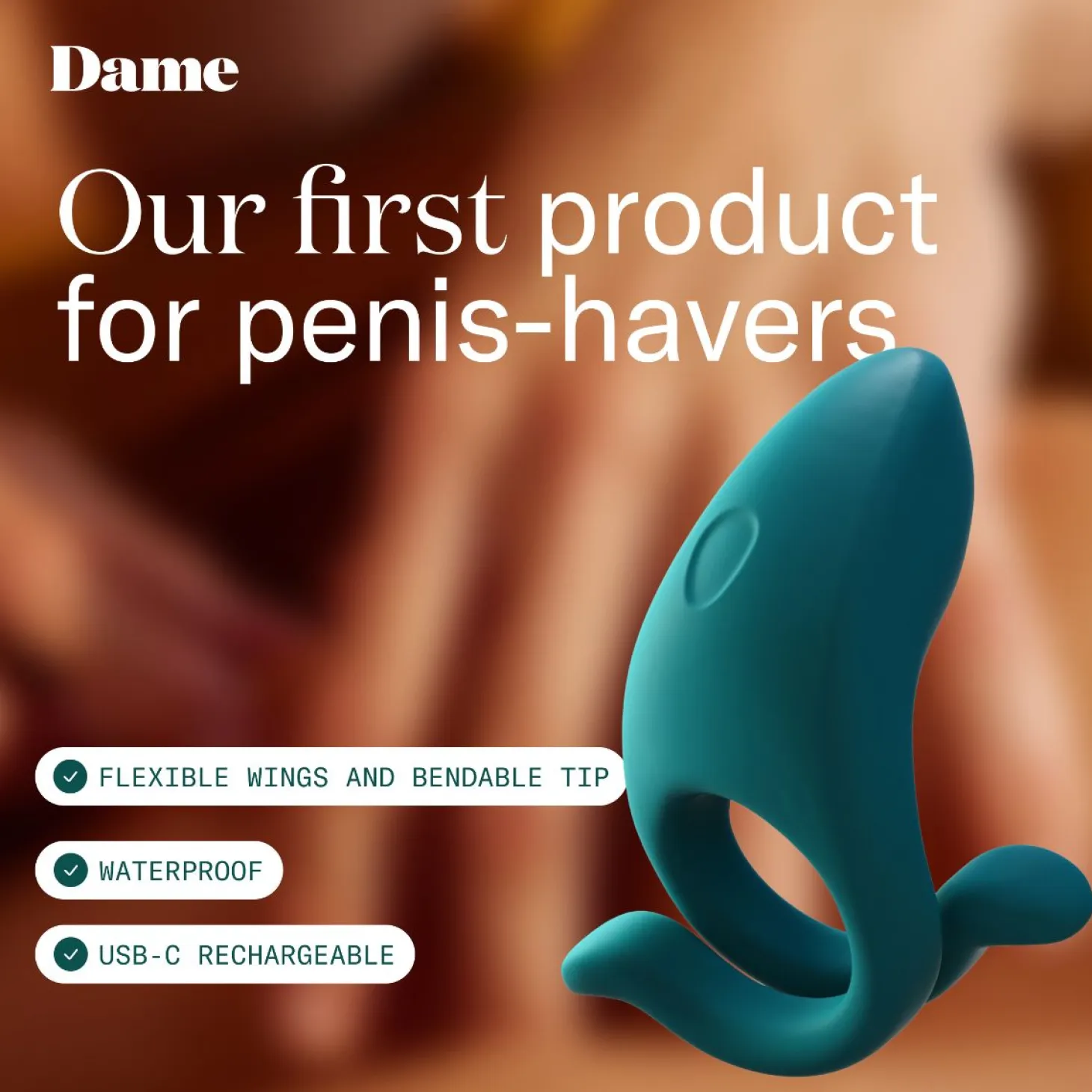 Dame - Anneau pénien ajustable "Hug" - Bleu