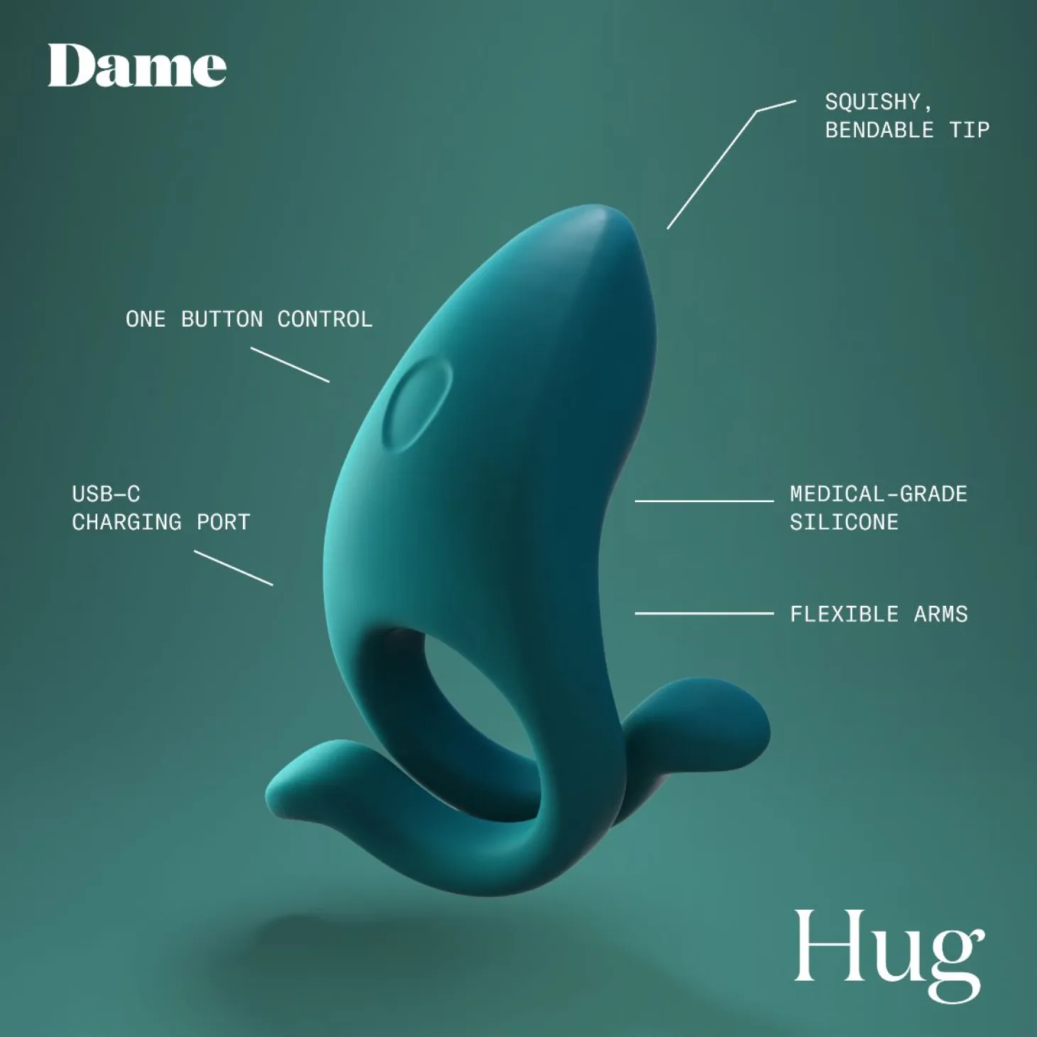 Dame - Anneau pénien ajustable "Hug" - Bleu