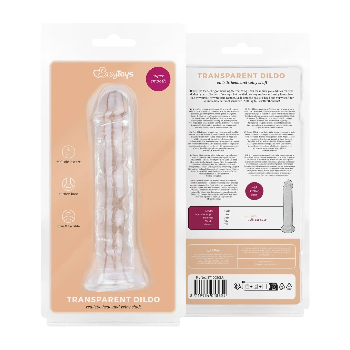 Dildo en Gelée sans Testicules - 14 cm