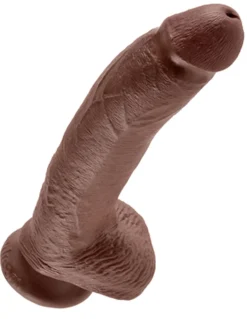 Dildo King Cock avec testicules - 25cm - Sombre