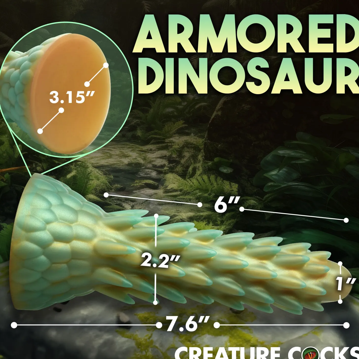 Dildo reptile épineux Stegosaurus - Vert