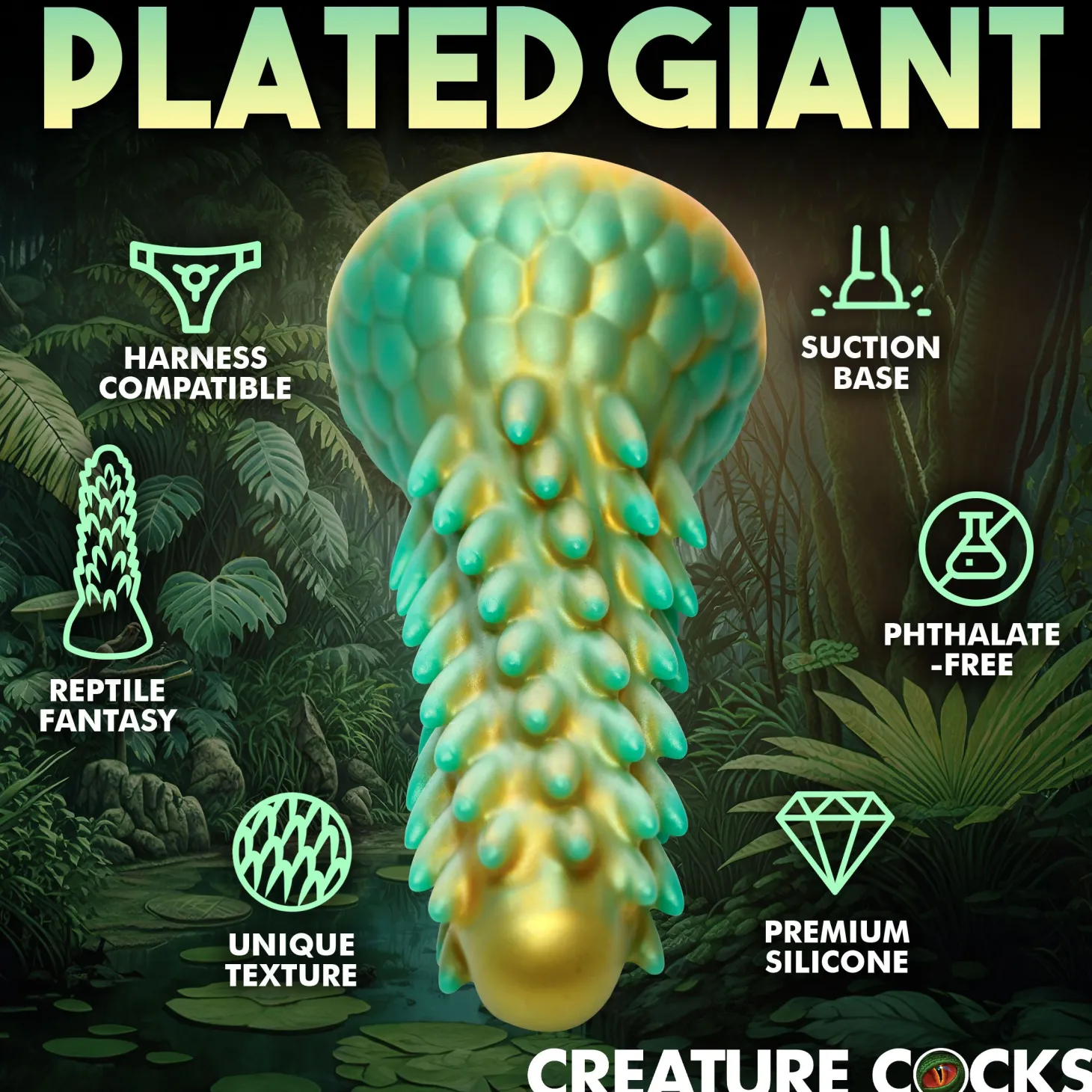 Dildo reptile épineux Stegosaurus - Vert