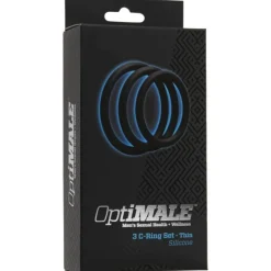 Doc Johnson - OptiMALE Set de 3 Anneaux Pénien Fins - Noir