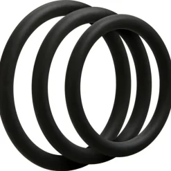 Doc Johnson - OptiMALE Set de 3 Anneaux Pénien Fins - Noir