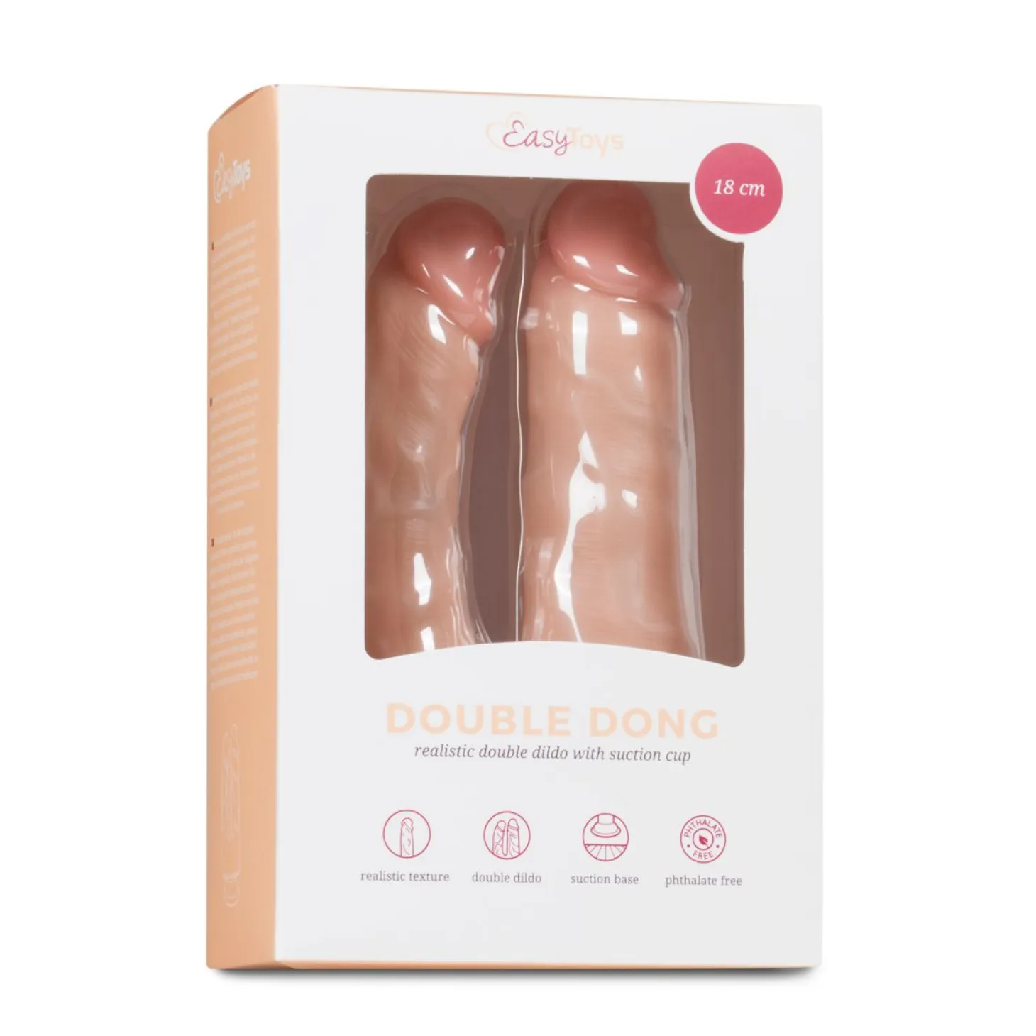 Double Gode Réaliste avec Ventouse - 18 cm