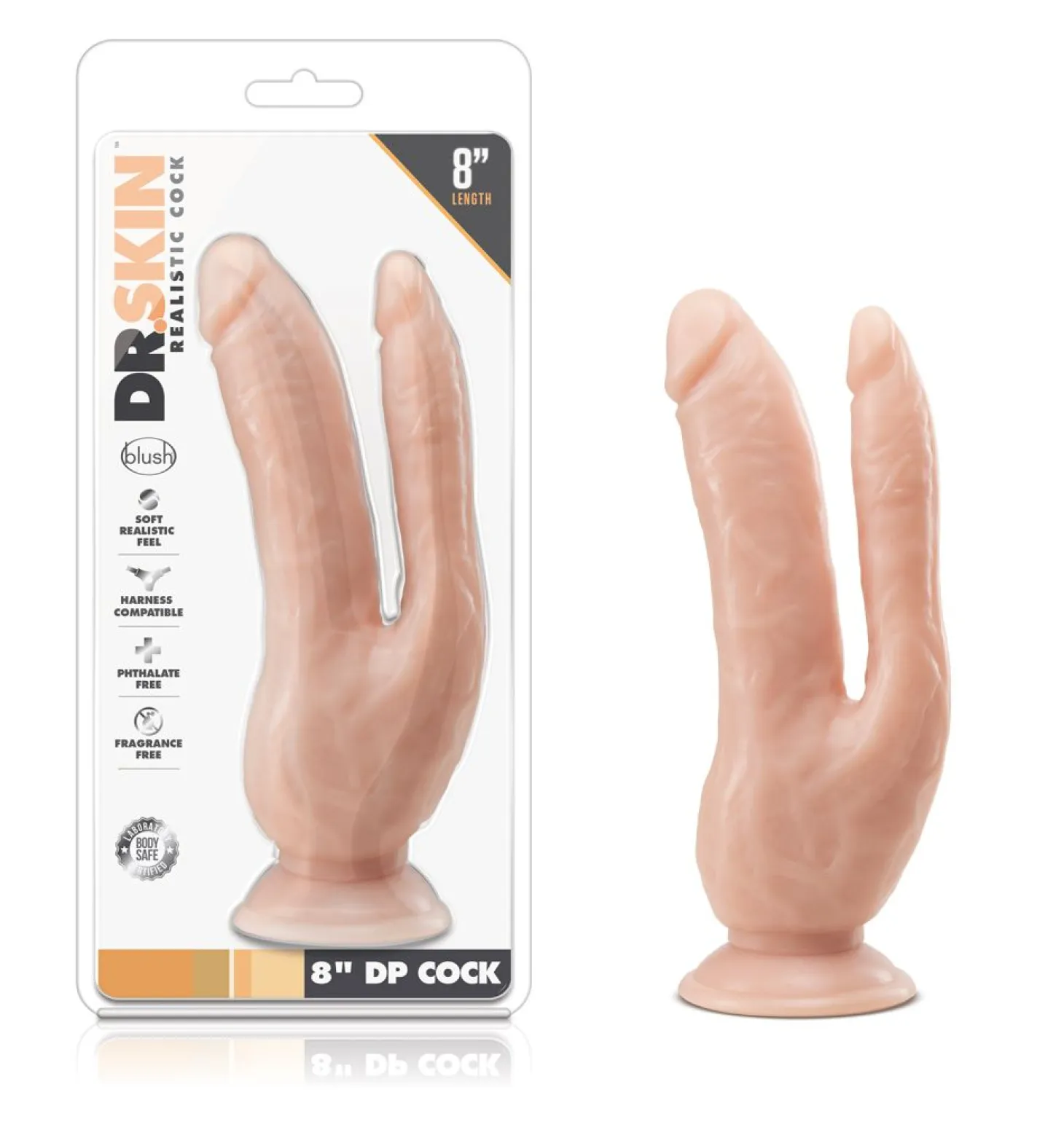 Dr. Skin - Double godemiché 8,5" - Vanille