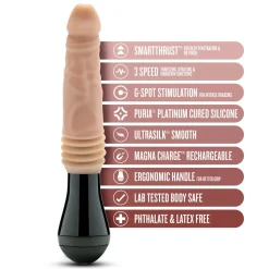 Dr. Skin Silicone - Dr. Knight - Gode à mouvements et vibrations - Beige