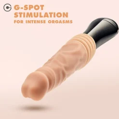 Dr. Skin Silicone - Dr. Knight - Gode à mouvements et vibrations - Beige