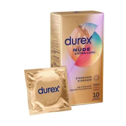Durex - Préservatifs Nude Extra Lubrifiant - 10 pièces