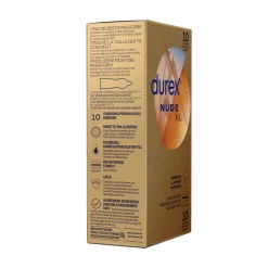 Durex - Préservatifs Nude taille XL - 10 unités