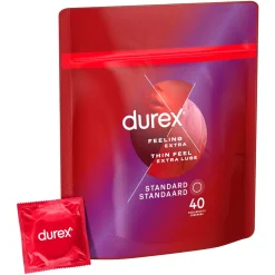 Durex - Préservatifs Thin Feel Extra Lube - 40 pièces