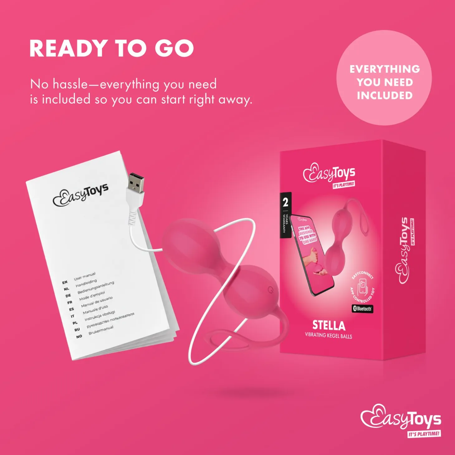 EasyConnect - Boules de Kegel vibrantes Stella contrôlées par application